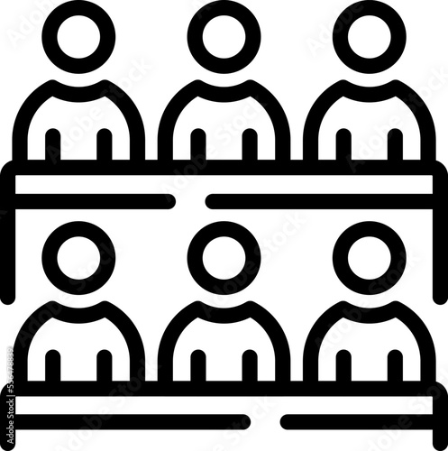 Student club meeting icon outline vector. Study literature. Classroom reader