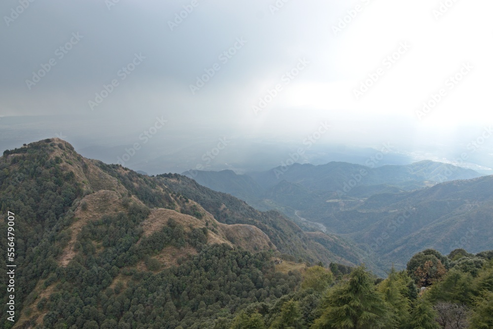 beautiful landscape with clouds in uttrakhand, india