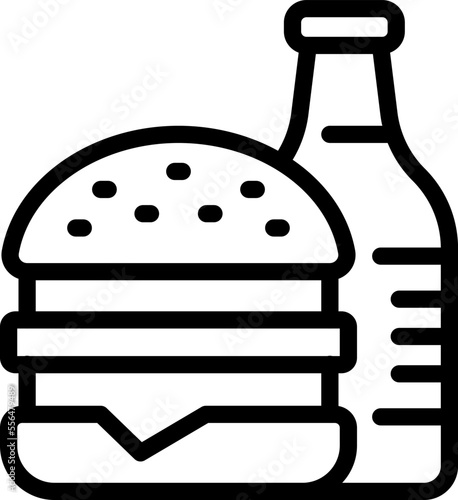 Burger fast food icon outline vector. Student club. Class university