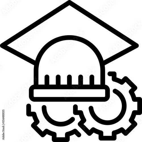 Techno graduation icon outline vector. Student club. Study education