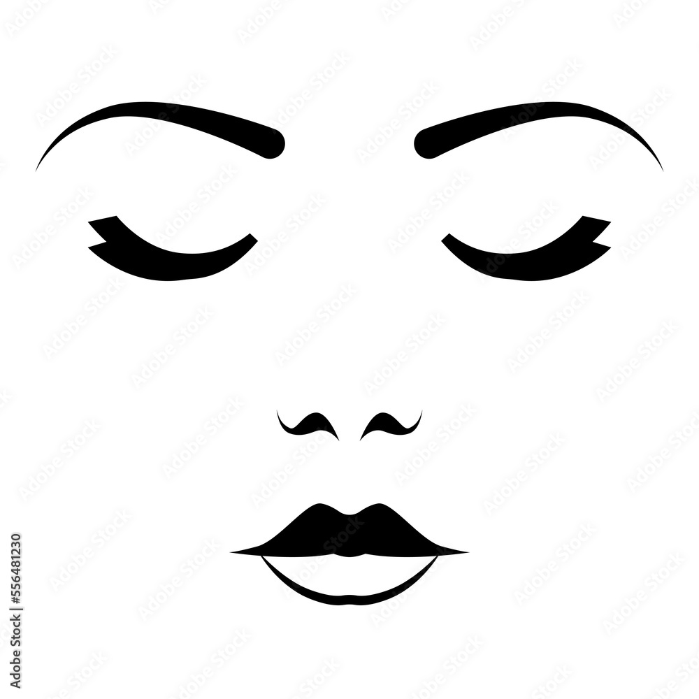 Woman face illustration. PNG with transparent background Woman face illustration. PNG with transparent background