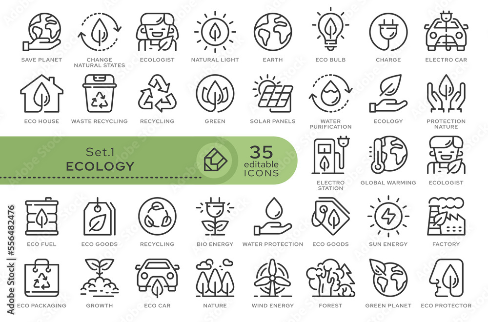 Set of conceptual icons. Vector icons in flat linear style for web sites, applications and other graphic resources. Set from the series - Ecology and Environment. Editable outline icon. Set of conceptual icons. Vector icons in flat linear style for web sites, applications and other graphic resources. Set from the series - Ecology and Environment. Editable outline icon.