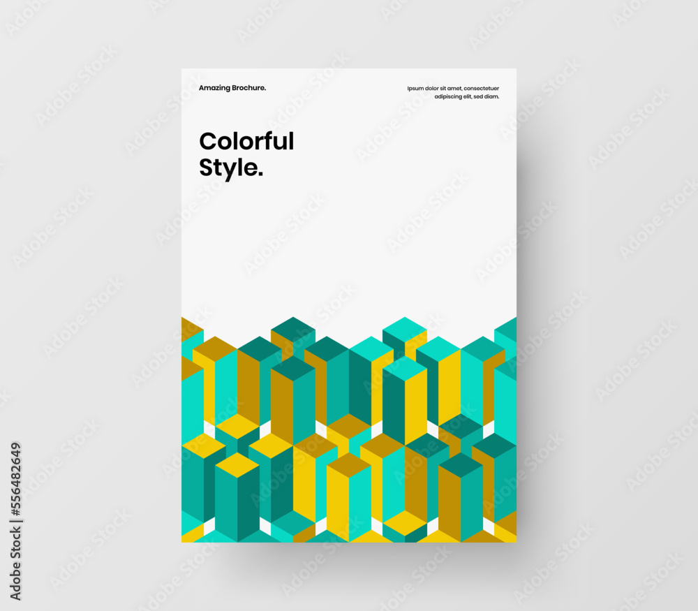 Multicolored front page vector design illustration. Trendy mosaic shapes postcard concept.