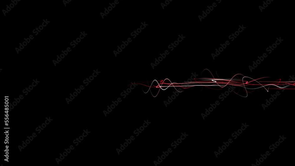 Stream of intertwined red and white lines flies across the screen ...