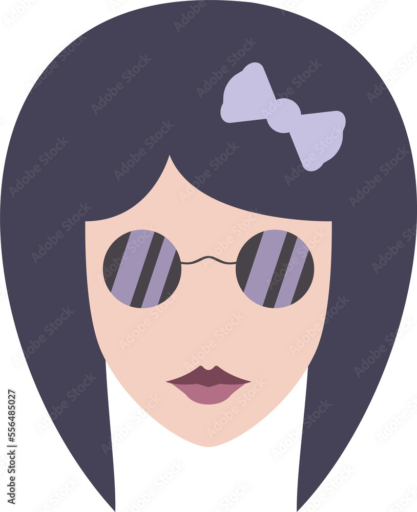 Girl in sunglasses. Hipster girl with colorful hair and glasses. For avatar, logo, icon, web, print, media and other. PNG with transparent background. Girl in sunglasses. Hipster girl with colorful hair and glasses. For avatar, logo, icon, web, print, media and other. PNG with transparent background.