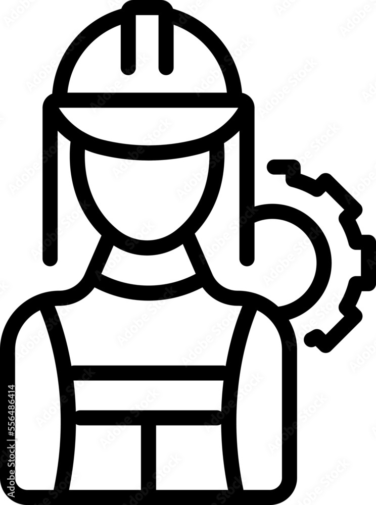 Worker industry icon outline vector. Female engineer. Woman architect Worker industry icon outline vector. Female engineer. Woman architect
