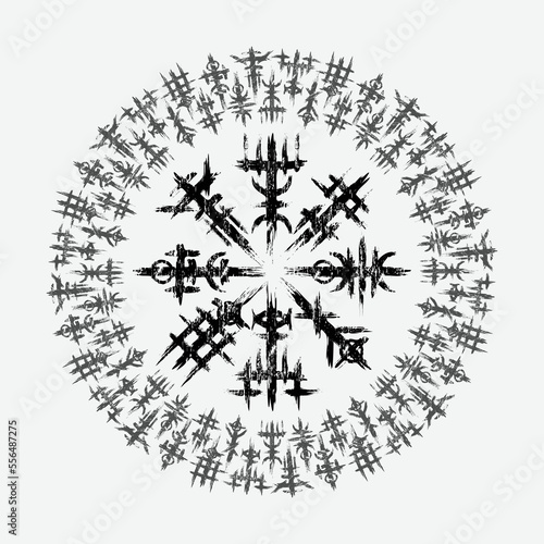 Norse viking black grunge circle