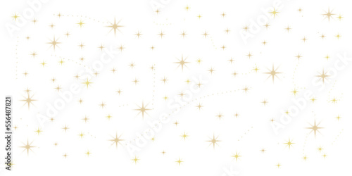 illustrazione con spazio di stelle brillanti dorate su sfondo trasparente photo