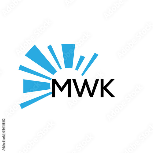 MWK letter logo. MWK blue image on white background and black letter. MWK technology  Monogram logo design for entrepreneur and business. MWK best icon.
 photo