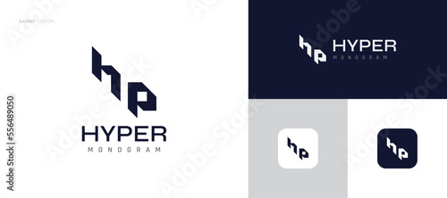 Initial H and P Logo Design with Abstract and Modern Concept. HP Logo for Business and Brand Identity