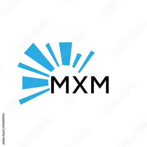 MXM letter logo. MXM blue image on white background and black letter. MXM technology  Monogram logo design for entrepreneur and business. MXM best icon.
 photo