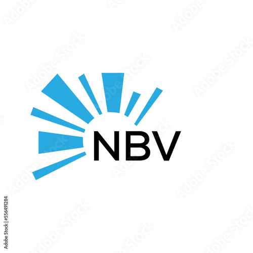 NBV letter logo. NBV blue image on white background and black letter. NBV technology  Monogram logo design for entrepreneur and business. NBV best icon.
 photo