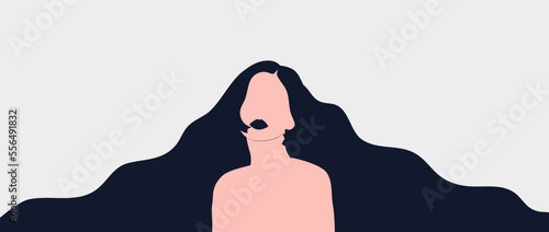 Woman portrait for avatar. Collection of user profiles. Half body woman icon. Colorful flat vector illustration.