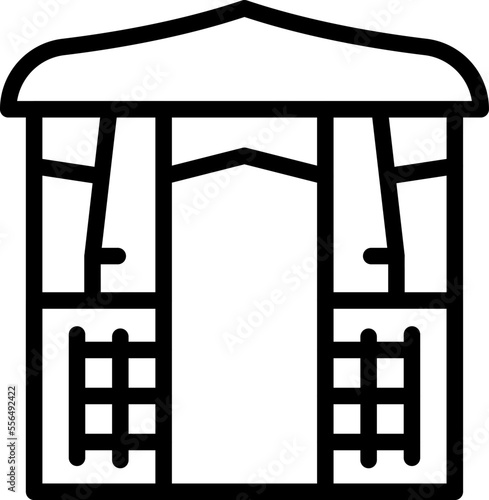 Gazebo altcove icon outline vector. Pergola house. Patio pavilion