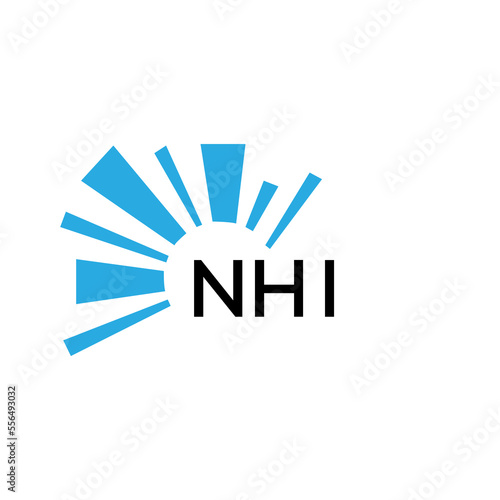 NHI letter logo. NHI blue image on white background and black letter. NHI technology  Monogram logo design for entrepreneur and business. NHI best icon.
 photo