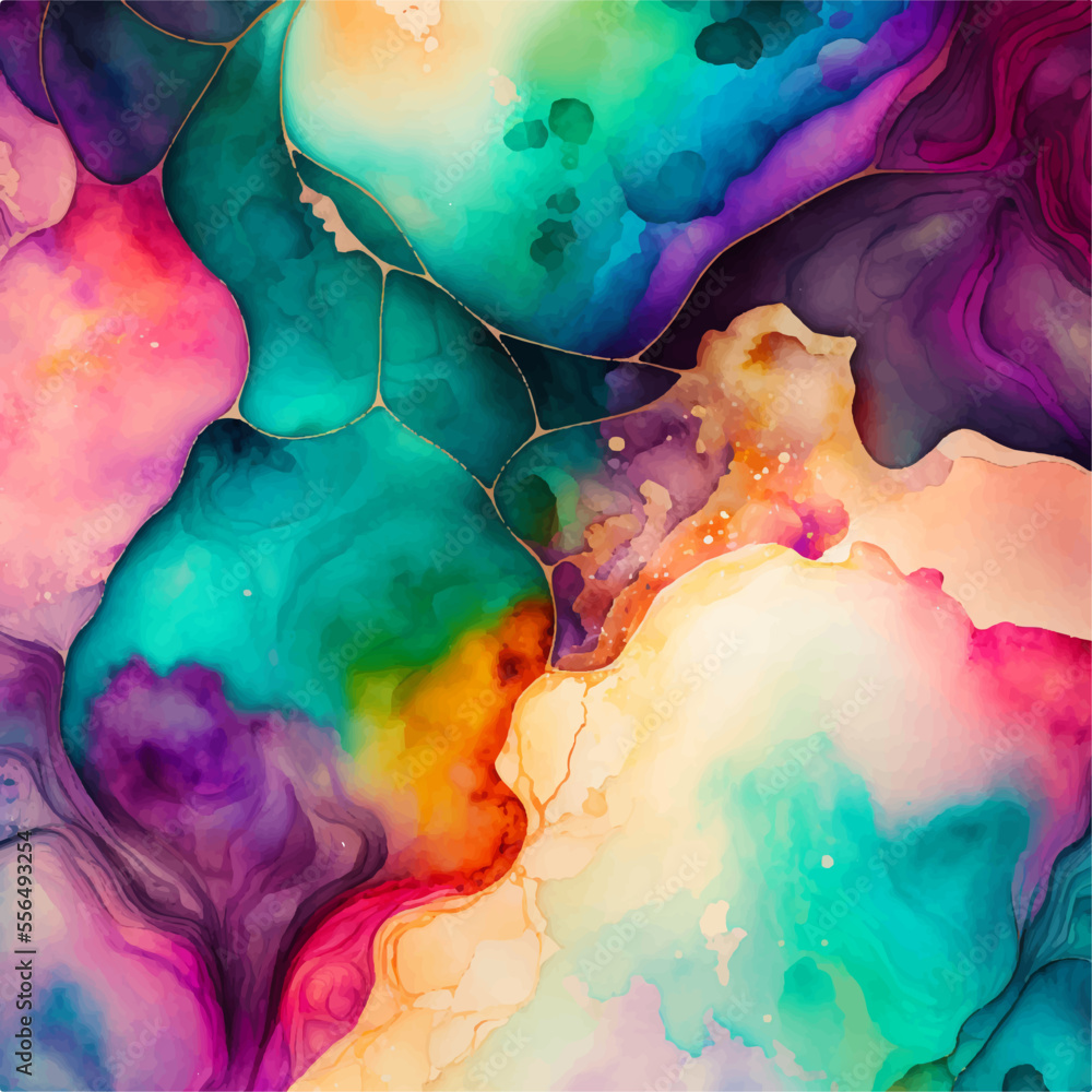 Colorful marble texture. Painting was painted on high quality paper ...