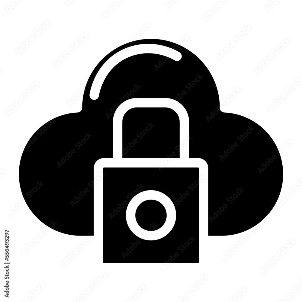 cloud lock glyph cloud lock glyph