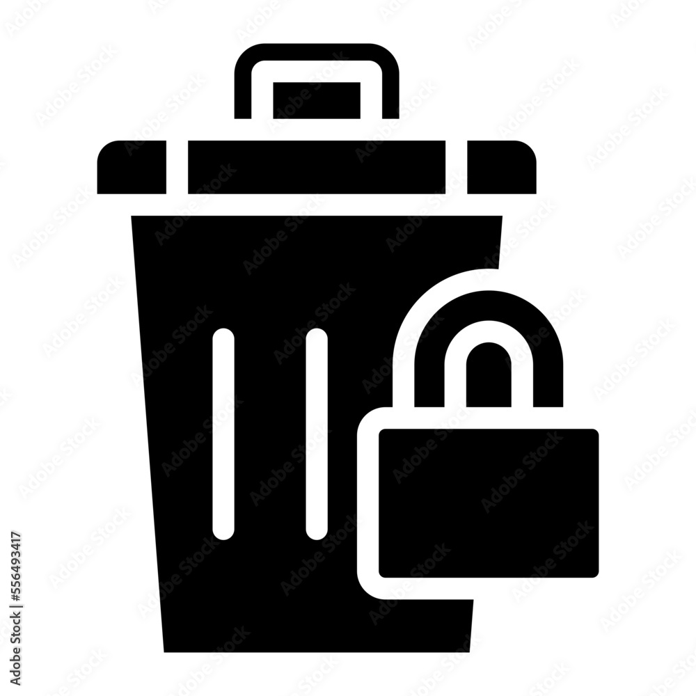 trash lock glyph trash lock glyph