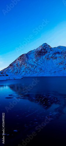 mountains with snow in the cold in Switzerland