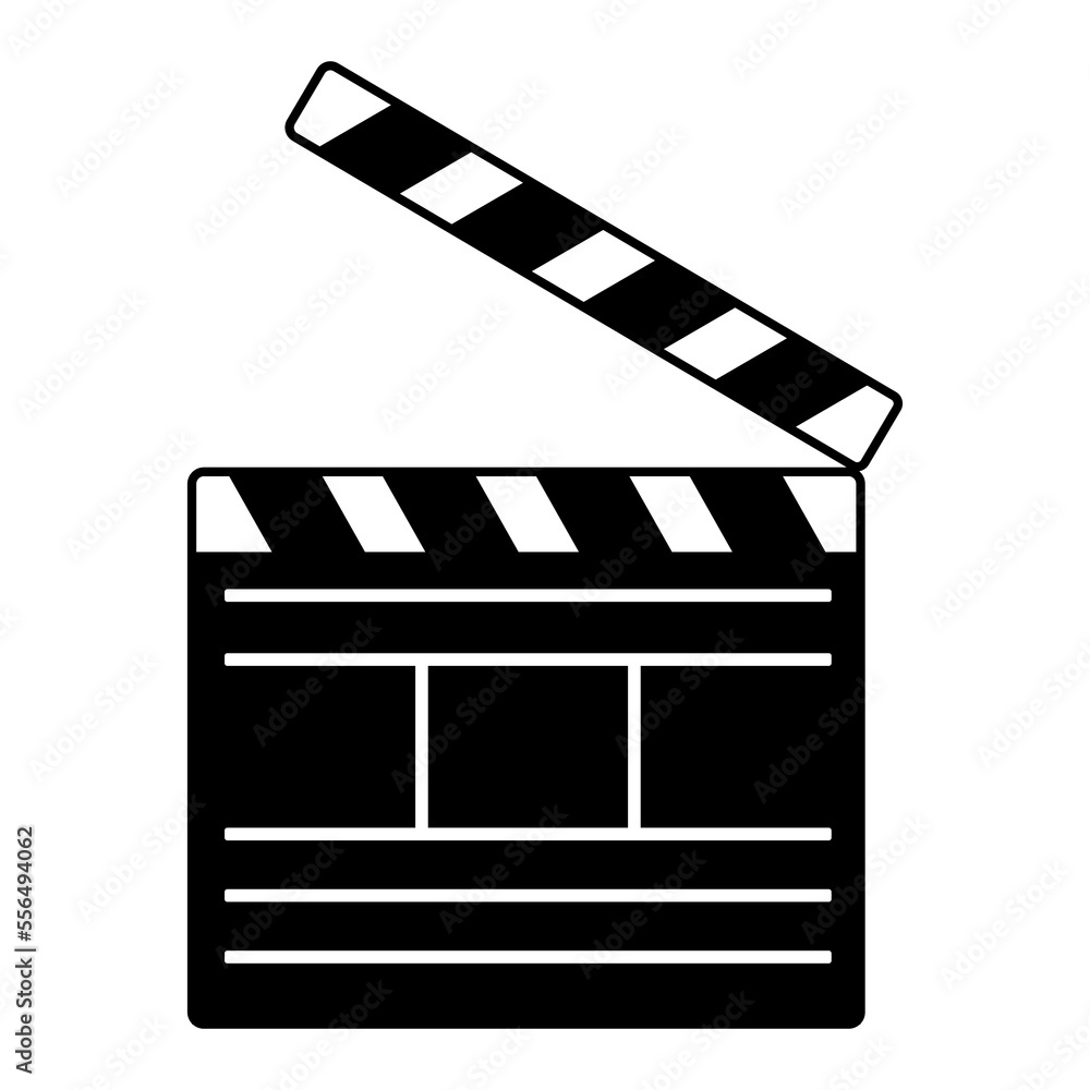 Movie clapperboard Isolated on white background. Vector illustration