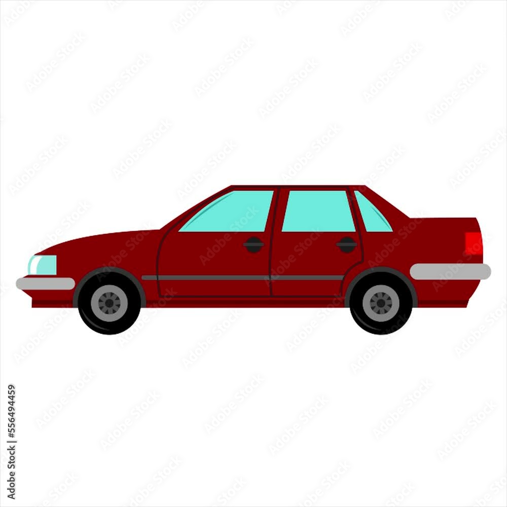 A car 2d Animation with white background A car 2d Animation with white background
