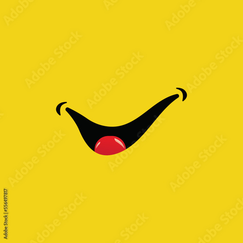 Smile or happiness expression vector logo template