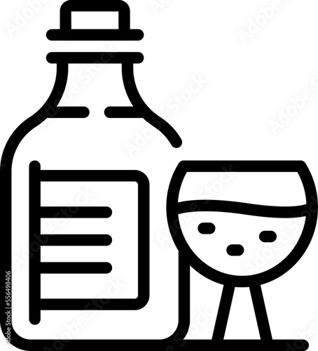 Best wine bottle icon outline vector. Cellar grape. Winery bar