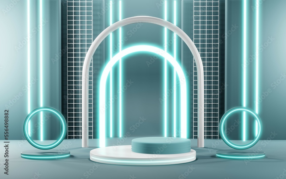 3D render of Podium background in blue tones for displaying cream products. cosmetics 3D render of Podium background in blue tones for displaying cream products. cosmetics