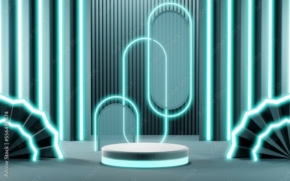 3D render of Podium background in blue tones for displaying cream products. cosmetics 3D render of Podium background in blue tones for displaying cream products. cosmetics
