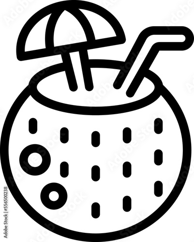 Summer cocktail icon outline vector. Travel downshifting. Travel job