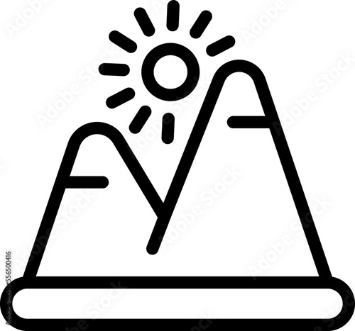 Mountains escape icon outline vector. Downshifting job. People travel