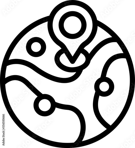Global escape icon outline vector. Job downshifting. Travel lifestyle