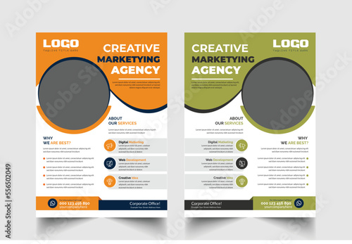 Business Flyer Corporate flyer pamphlet brochure cover design layout space for photo background, vector illustration template 