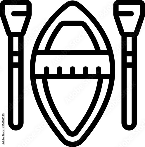 Kayak downshifting icon outline vector. People job. Island nature