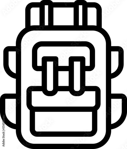 Hiking backpack icon outline vector. People job. Lifestyle downshifting