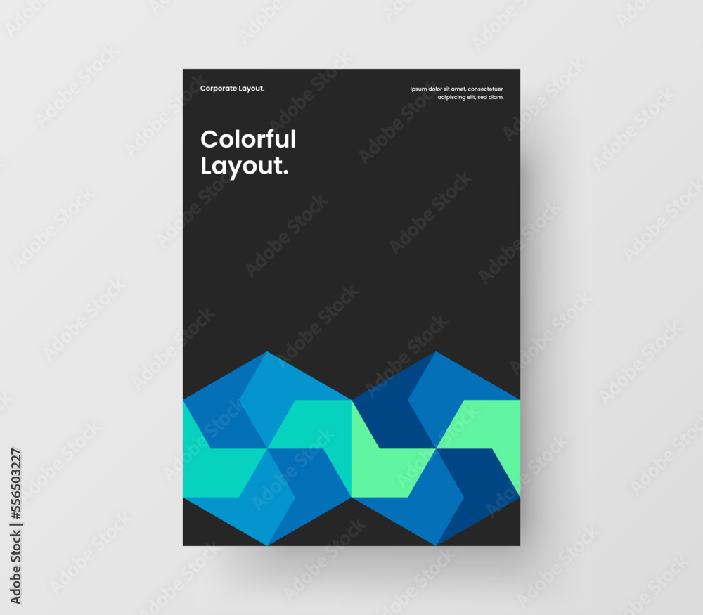 Fototapeta premium Premium annual report vector design illustration. Trendy mosaic tiles leaflet concept.