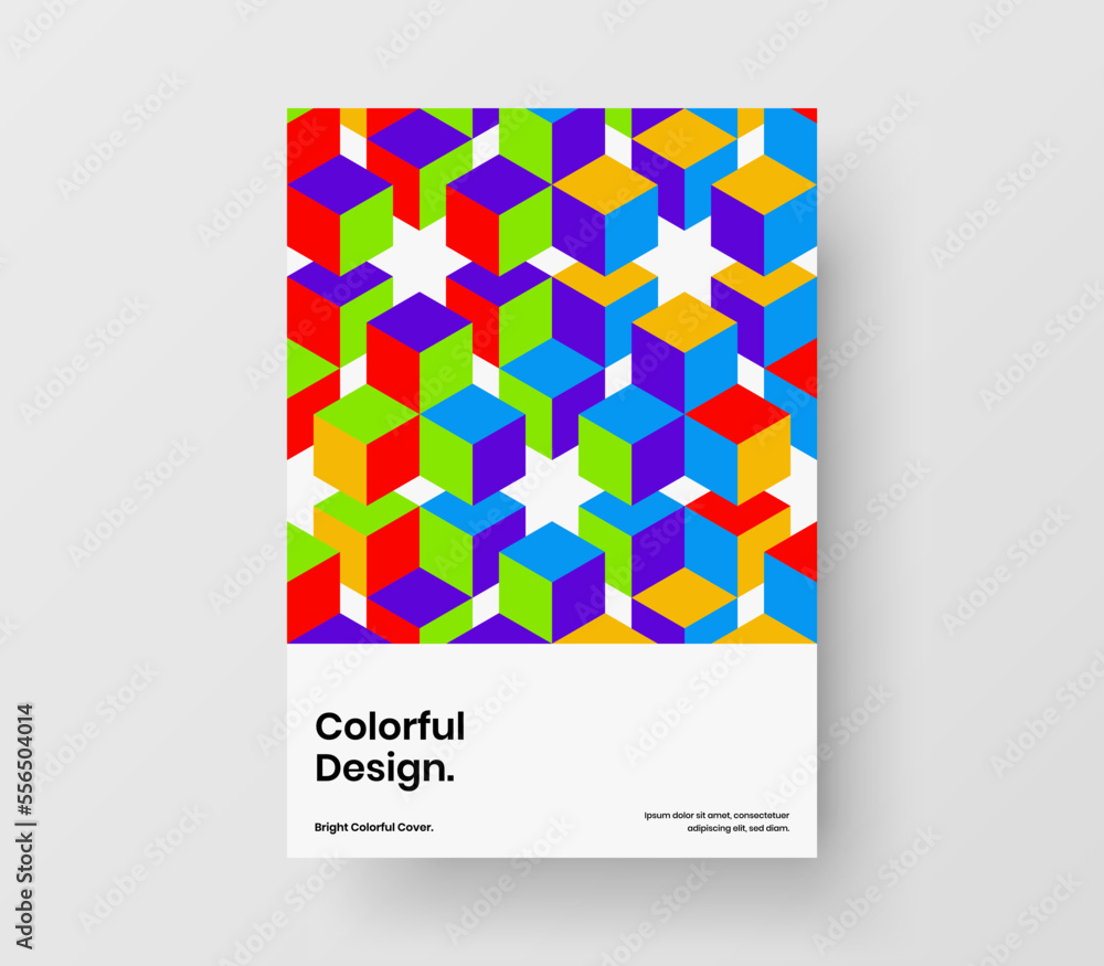 Amazing mosaic hexagons presentation layout. Modern brochure vector design template.