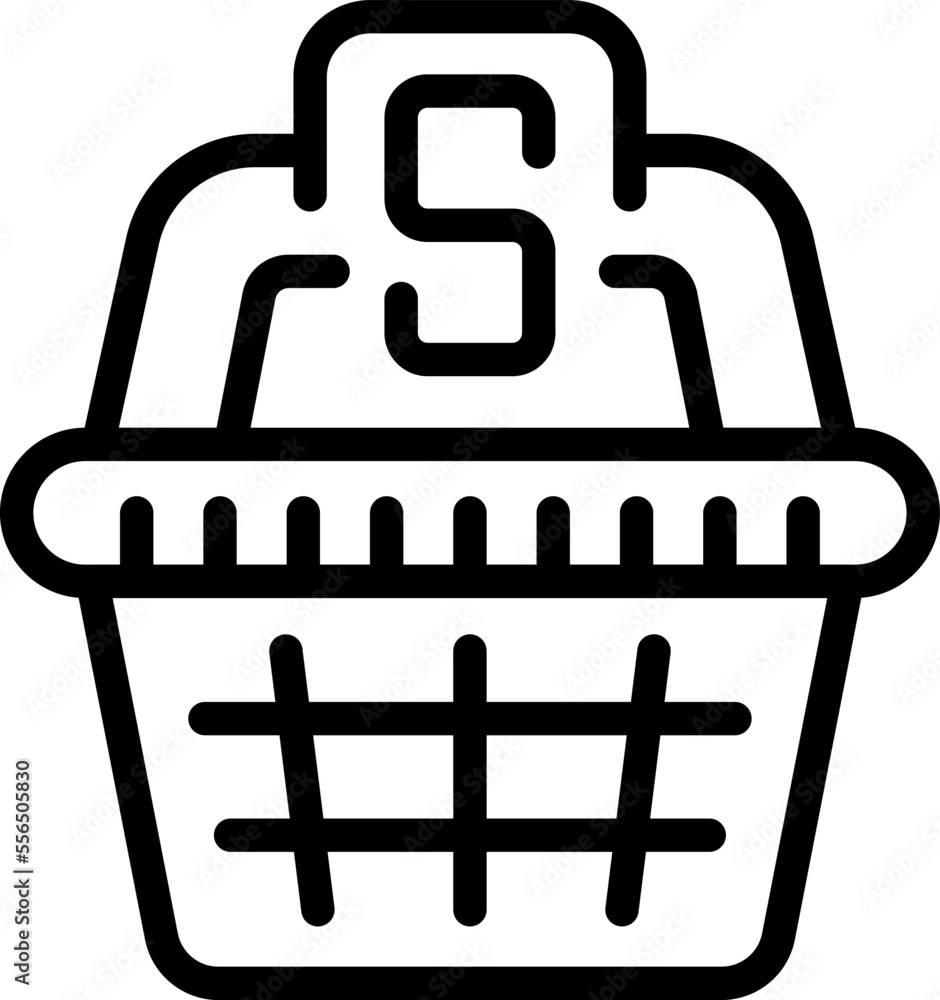 Obraz premium Shop basket icon outline vector. Financial literacy. Business education