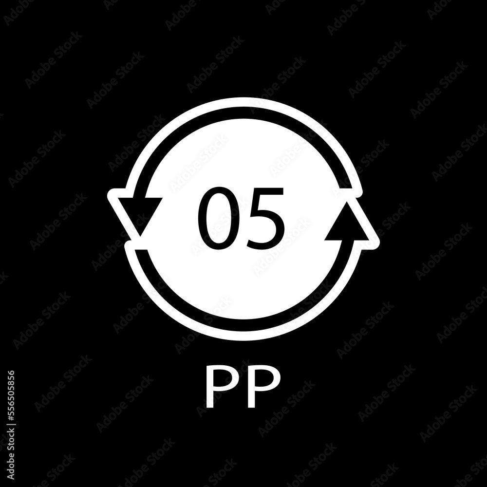 Plastic recycle symbol PP 5 vector icon. Plastic recycle symbol PP 5 vector icon.
