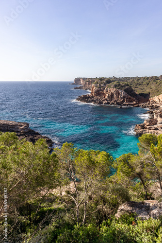 Fototapeta Naklejka Na Ścianę i Meble -  Coves, beaches and cliffs on the island of Majorca, Spain, Europe. Palma de Mallorca in the Mediterranean Sea.