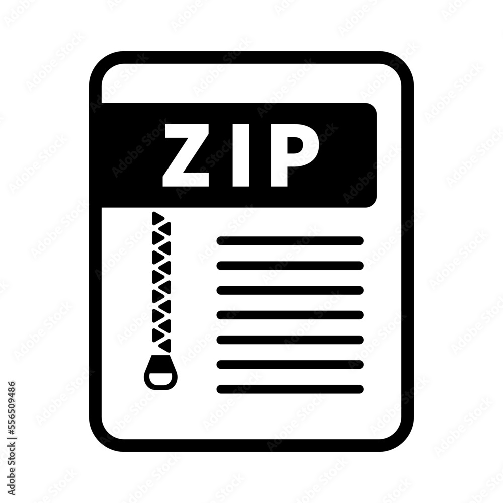 ZIP file icon. Data compression extension. Vector. ZIP file icon. Data compression extension. Vector.