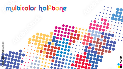 Simple multicolor halftone pattern. Vector graphics