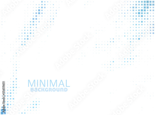 Minimal white background with small blue squares. Simple vector graphics