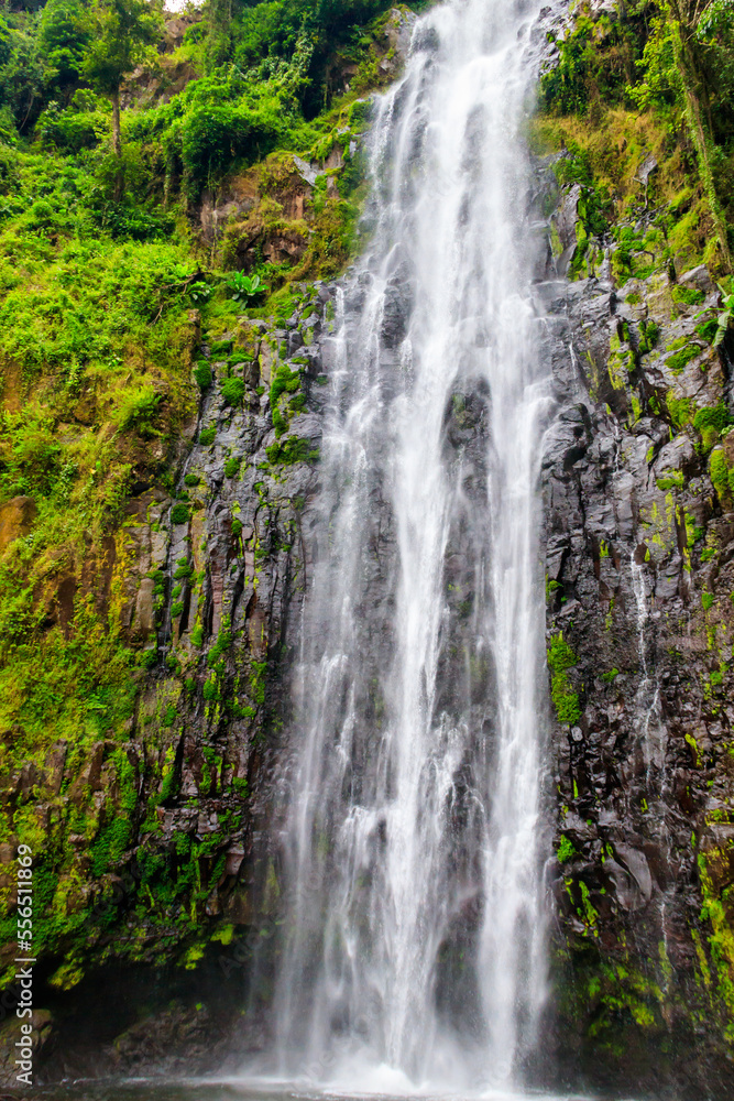 View of Materuni waterfall on the foot of the Kilimanjaro mountain in Tanzania View of Materuni waterfall on the foot of the Kilimanjaro mountain in Tanzania