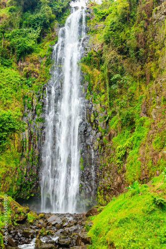 View of Materuni waterfall on the foot of the Kilimanjaro mountain in Tanzania