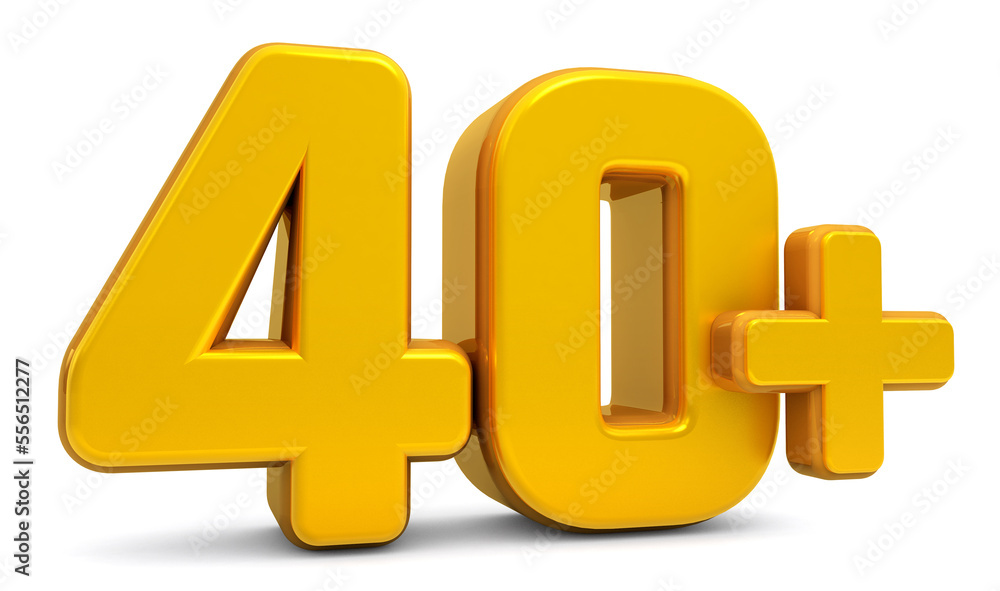 40 million Plus Views. 40 plus 3d isolated on white background. 40 million Plus followers. 3d rendering 40 million Plus Views. 40 plus 3d isolated on white background. 40 million Plus followers. 3d rendering