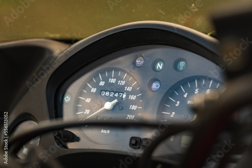 Motorcycle dashboard speedometer © Trail Patrol