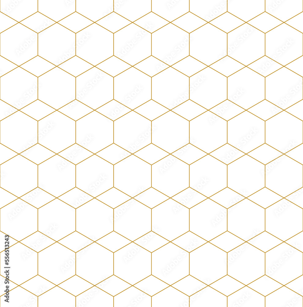 Fototapeta premium Vector seamless cubic hexagon pattern. Abstract geometric low poly background. Stylish grid texture.