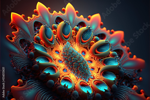 abstract fractal alien life background, generative art