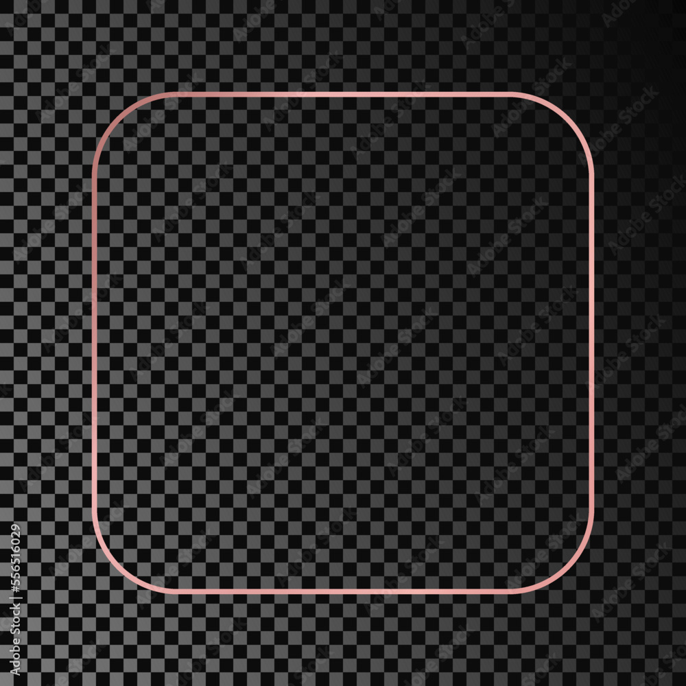 Rose gold glowing rounded square frame Rose gold glowing rounded square frame